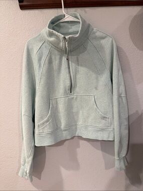 lululemon athletic scuba Light Mint Half-Zip Pullover